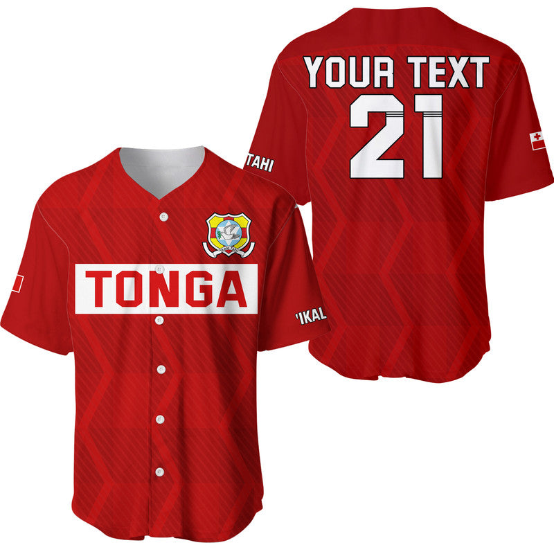 (Custom Text And Number) Tonga Rugby Sevens Baseball Jersey Sporty Style LT9 Red - Polynesian Pride