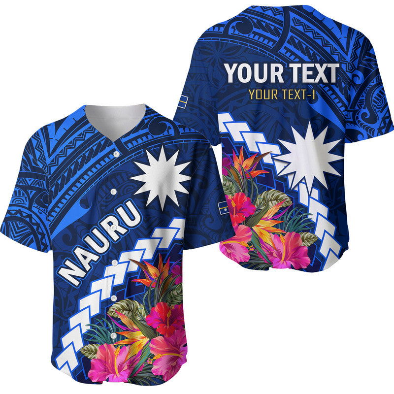 (Custom Personalised) Nauru Independence Day Baseball Jersey Polynesian Tropical LT9 Blue - Polynesian Pride