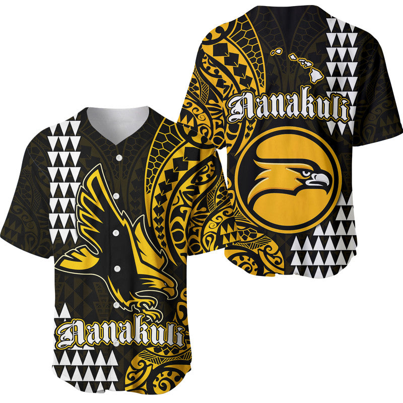 Hawaii Nanakuli High School Baseball Jersey Tribal Kakau LT9 Yellow - Polynesian Pride