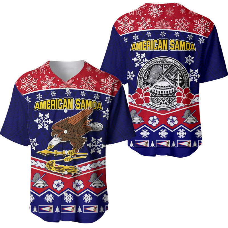 American Samoa Tribal Polynesian Christmas Vibe Baseball Jersey LT9 Red - Polynesian Pride