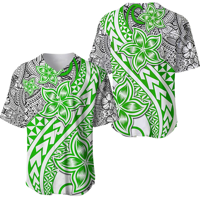 Traditional Polynesian Tribal Tattoo Retro Baseball Jersey Green LT9 Green - Polynesian Pride