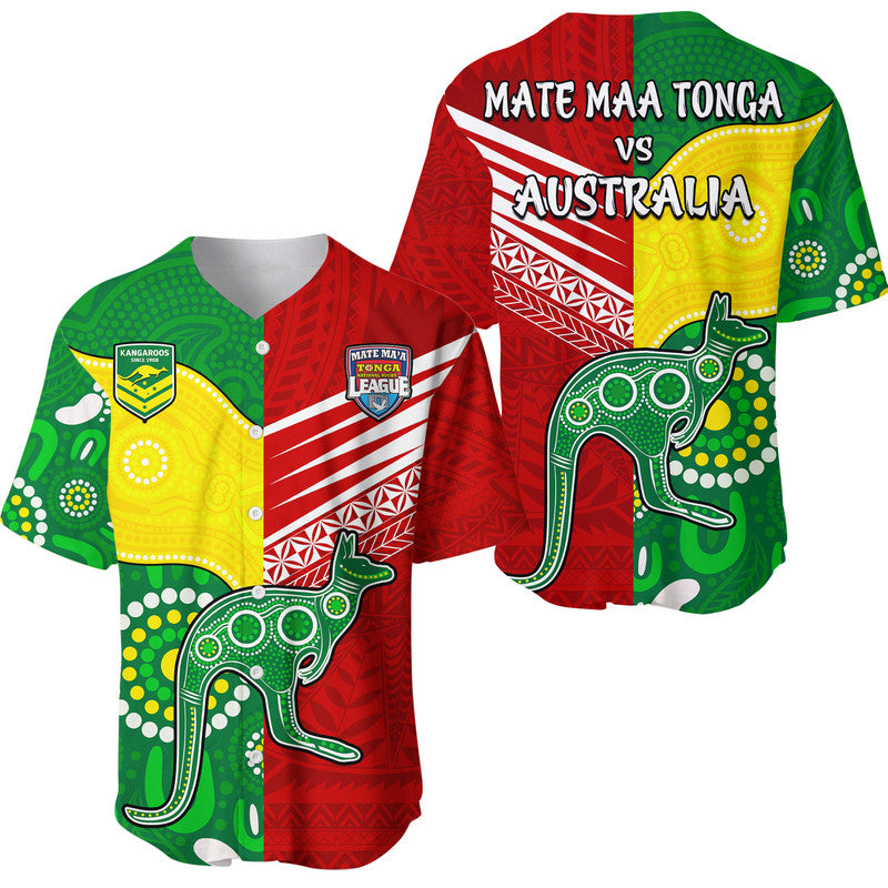 Australia Kangaroos and Mate Maa Tonga Baseball Jersey No2 LT9 Red - Polynesian Pride