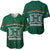 Hawaii Warriors Football Baseball Jersey Polynesian Palm and Hibiscus LT9 Green - Polynesian Pride