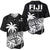 Fiji Rugby Sevens Baseball Jersey Tapa Palm Tree and Fijian Coat of Arms LT9 Blue - Polynesian Pride