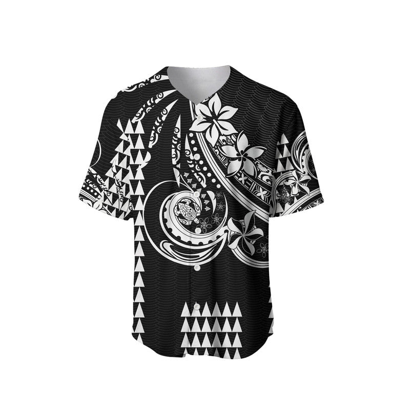 (Custom Personalised) Kakau Hawaiian Polynesian Baseball Jersey Black LT6 - Polynesian Pride