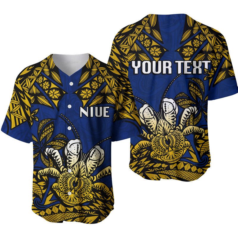 (Custom Personalised) Niue Uga Baseball Jersey Tribal Patterns Blue Style LT6 Blue - Polynesian Pride