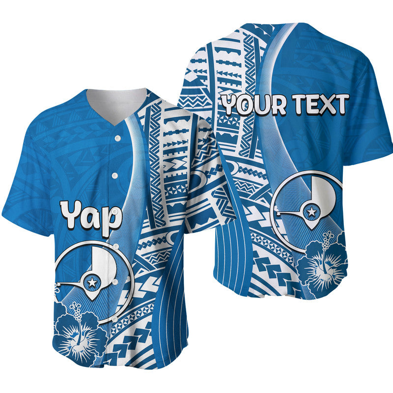 Custom Personalised Yap Of Micronesia Baseball Jersey Vibe Style LT6 Blue - Polynesian Pride