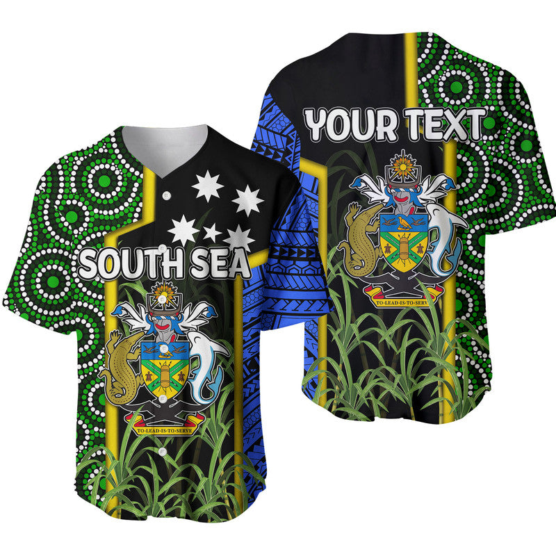 (Custom Personalised) South Sea Islanders Flag Style Baseball Jersey Solomon Islands LT6 Black - Polynesian Pride