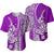 Hawaiian Shark Polynesian Baseball Jersey Vibe Purple Style LT6 Purple - Polynesian Pride