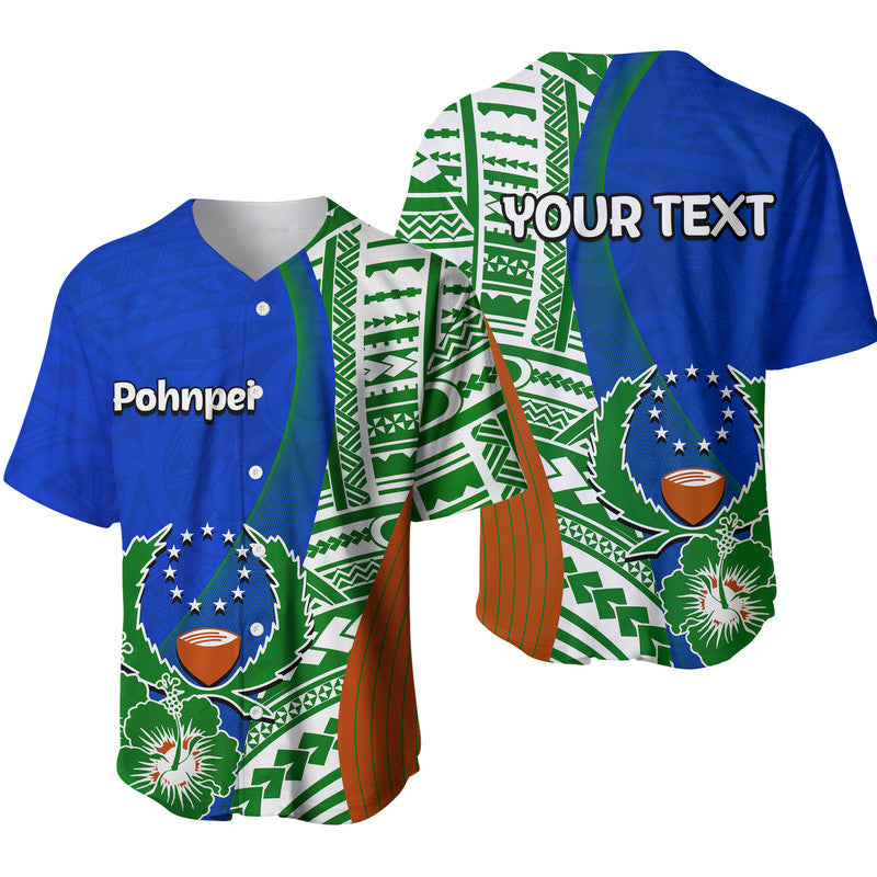 Custom Personalised Pohnpei Of Micronesia Baseball Jersey Vibe Style LT6 Blue - Polynesian Pride