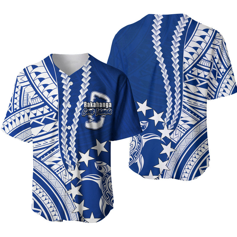 Cook Islands Rakahanga Polynesian Baseball Jersey LT6 Blue - Polynesian Pride