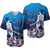 (Custom Personalised) Samoa Warrior Baseball Jersey Polynesian No.1 LT6 Blue - Polynesian Pride