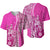 Hawaiian King Kamehameha Baseball Jersey Vibe Pink Style LT6 Pink - Polynesian Pride