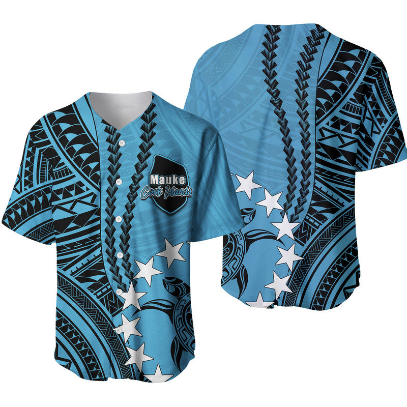 Cook Islands Mauke Polynesian Baseball Jersey LT6 Blue - Polynesian Pride