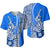 Hawaiian Shark Polynesian Baseball Jersey Vibe Blue Style LT6 Blue - Polynesian Pride