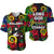 Vanuatu Malampa And Hibiscus Baseball Jersey LT6 Unisex Black - Polynesian Pride