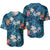 Fiji Hibiscus Baseball Jersey Hawaii Style No.1 LT6 Blue - Polynesian Pride