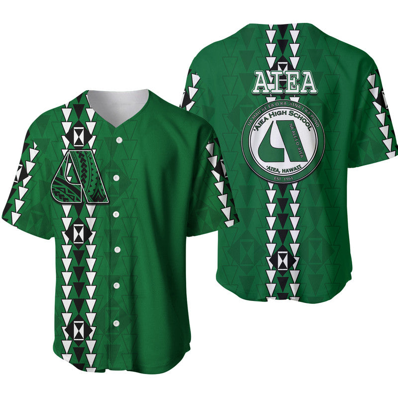 Hawaii - Aiea High Mix Kakau Baseball Jersey LT6 Green - Polynesian Pride