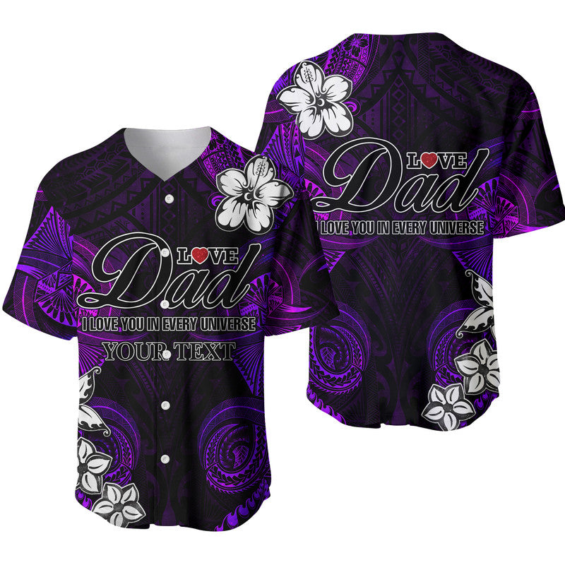 (Custom Personalised) Polynesian Fathers Day Baseball Jersey I Love You In Every Universe - Purple LT8 Purple - Polynesian Pride