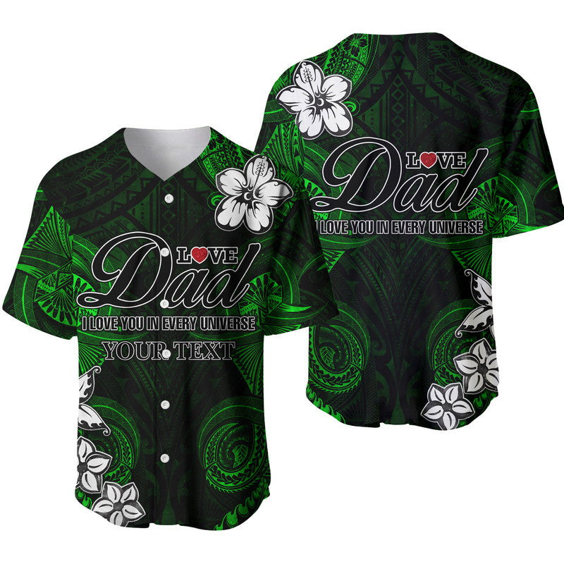 (Custom Personalised) Polynesian Fathers Day Baseball Jersey I Love You In Every Universe - Green LT8 Green - Polynesian Pride