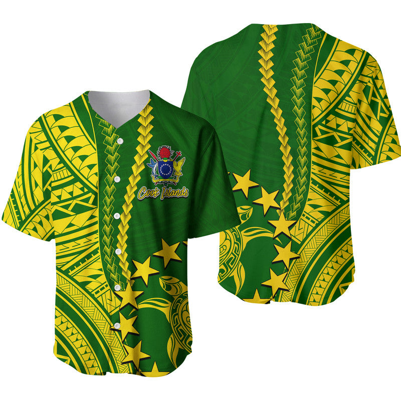 Cook Islands Polynesian Baseball Jersey LT6 Green - Polynesian Pride