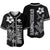 Hawaii Hammerhead Shark Hibiscus Hawaii Pattern Baseball Jersey - LT2 BLACK - Polynesian Pride