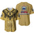 Samoa Independence Day Tribal Tattoo Coat Of Arms Baseball Jersey No.2 LT6 Gold - Polynesian Pride