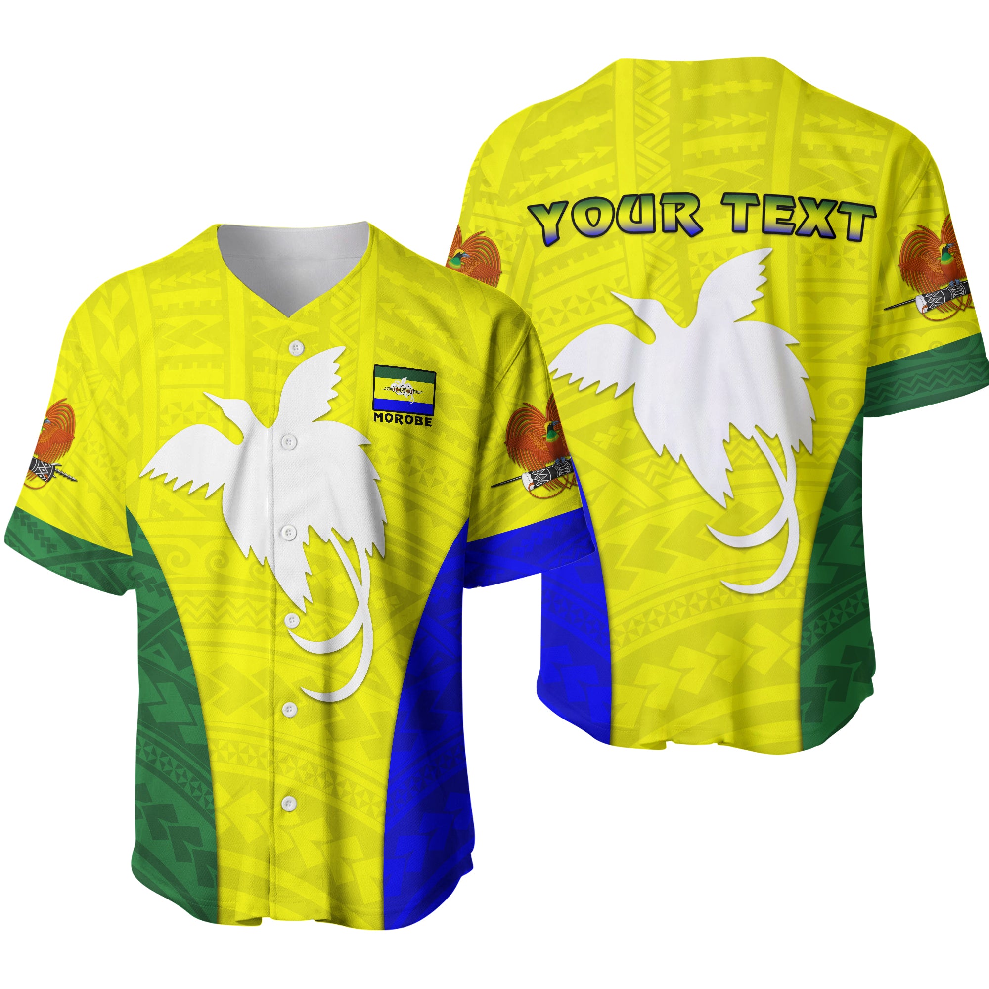 (Custom Personalised) Morobe Province Baseball Jersey Papua New Guinea LT13 - Polynesian Pride