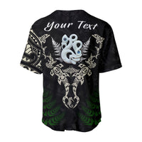 (Custom Personalised) Aotearoa Fern Baseball Jersey Maori Manaia and Fish LT13 - Polynesian Pride