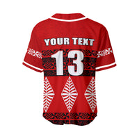 (Custom Personalised) Tonga Baseball Jersey - Tongan Pattern - Custom Text and Number LT13 - Polynesian Pride
