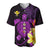 Hawaii Turtle Baseball Jersey Hawaiian Flowers Version Purple Elegant LT13 - Polynesian Pride