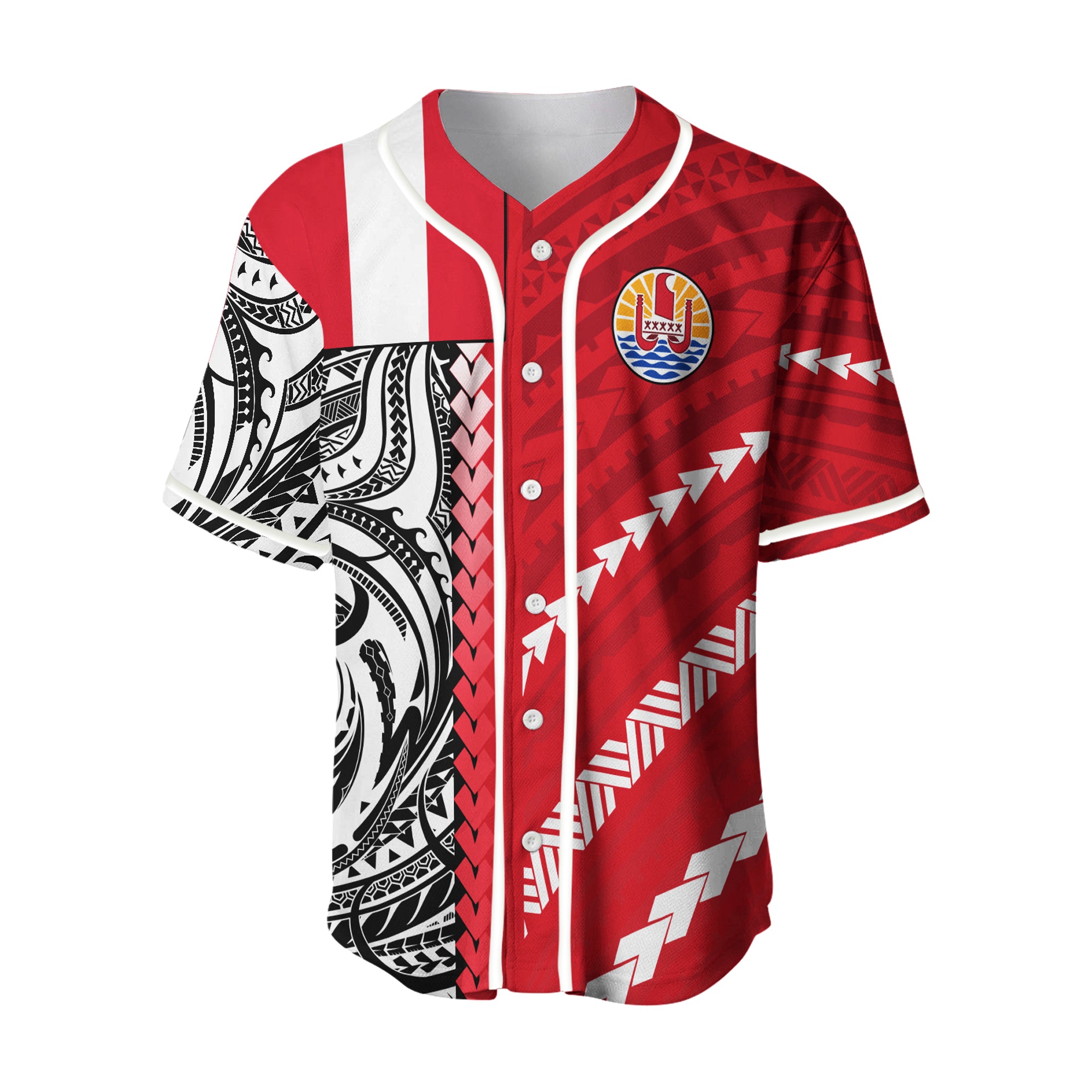 Tahiti Unique Baseball Jersey Polynesia Pattern LT13 - Polynesian Pride