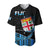 Fiji Polynesian Baseball Jersey Featured Fijian Lovers LT13 Unisex Black - Polynesian Pride