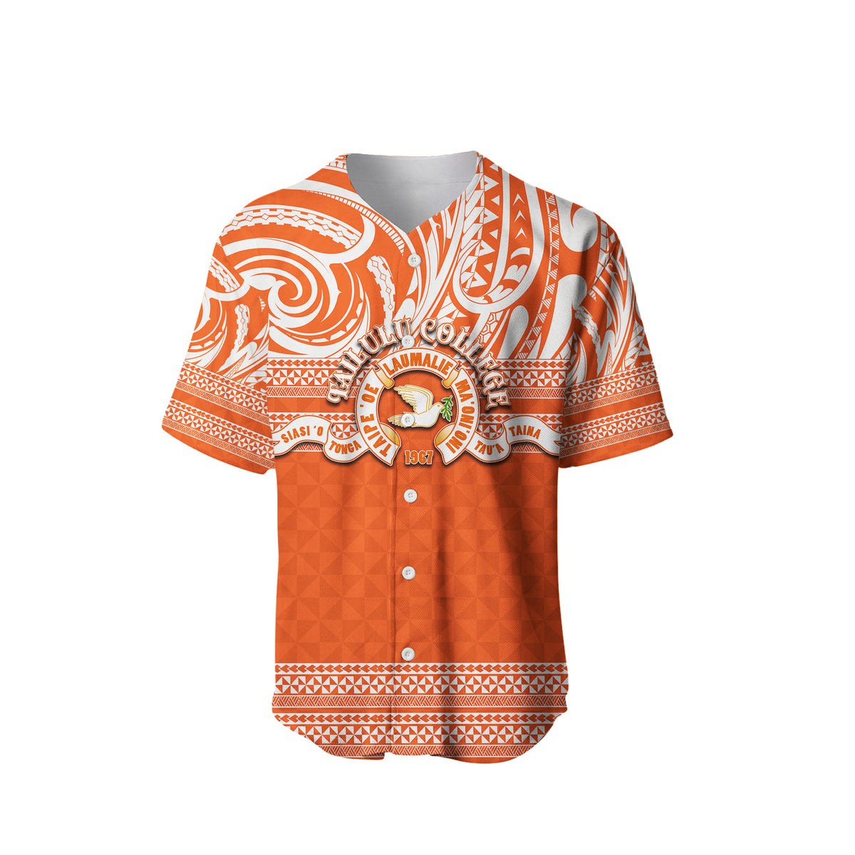 (Custom Personalised) Tailulu College Baseball jersey Tonga Patterns LT6 - Polynesian Pride