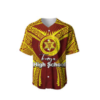 (Custom Personalised)Tonga High School Baseball Jersey Yellow Style LT6 - Polynesian Pride