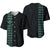 Hawaiian Kakau Baseball Jersey Simple Style Full Color LT6 Dark Green - Polynesian Pride