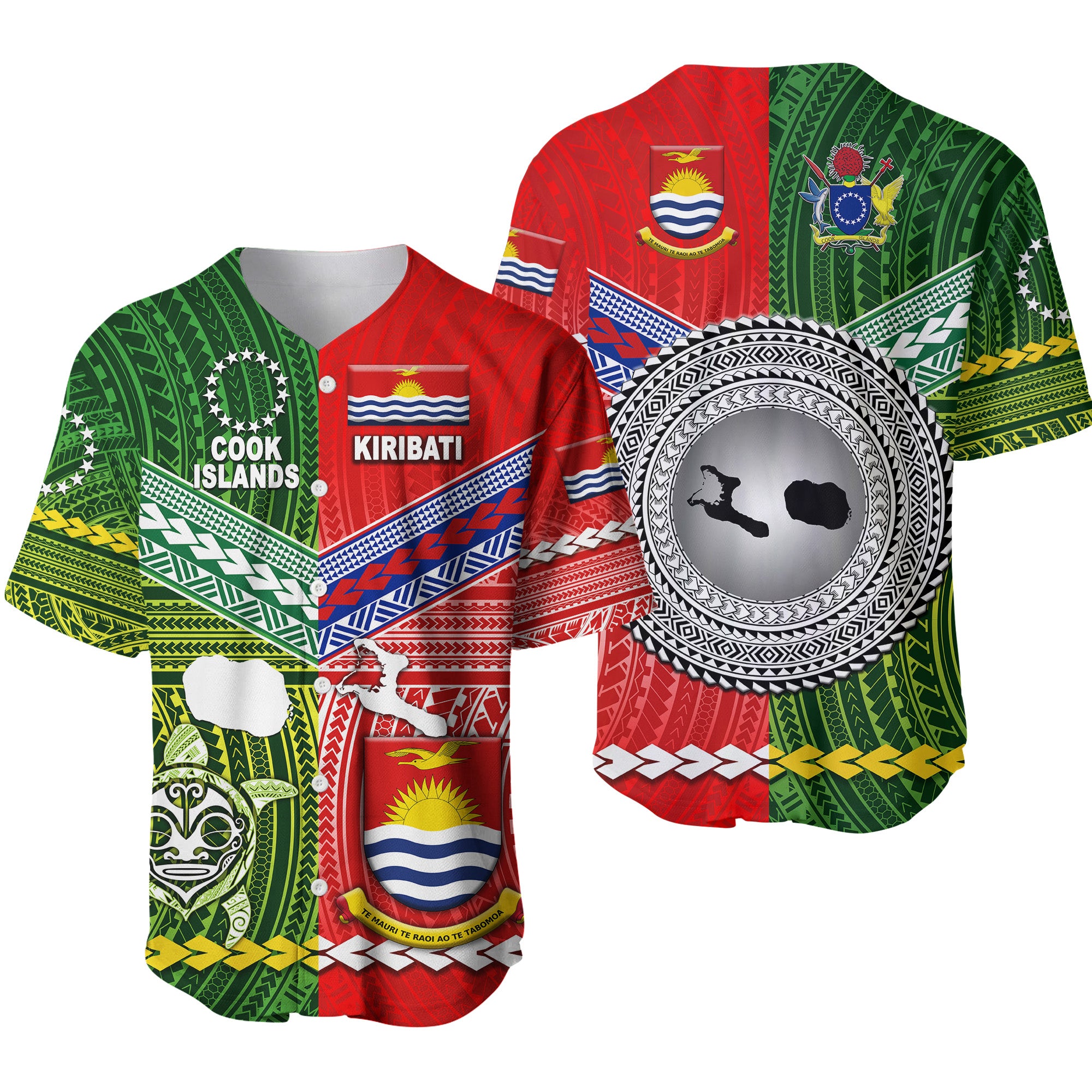 Kiribati And Cook Islands Baseball Jersey Together LT8 - Polynesian Pride