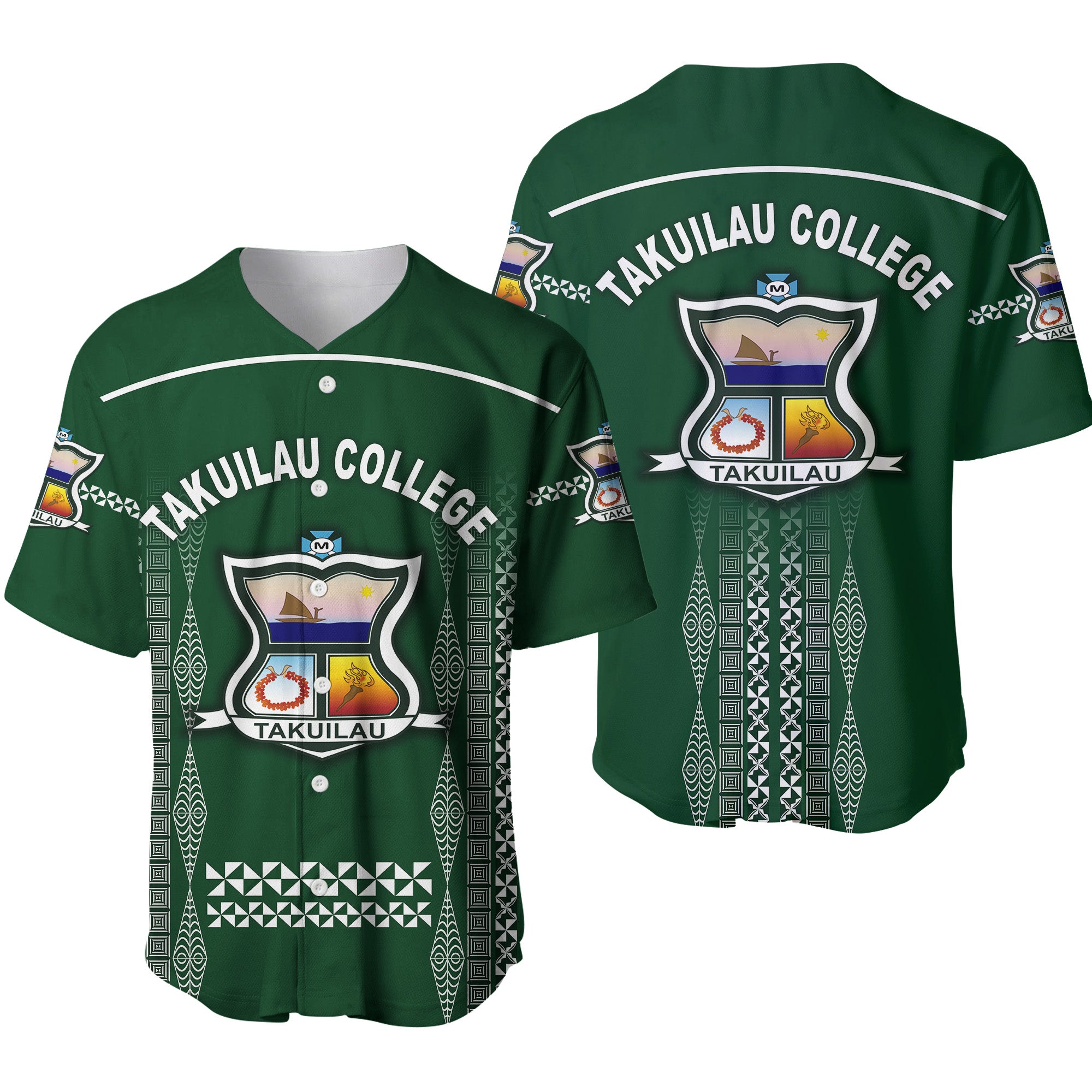 Tonga Takuilau College Baseball Jersey Unique Style LT8 Unisex Green - Polynesian Pride