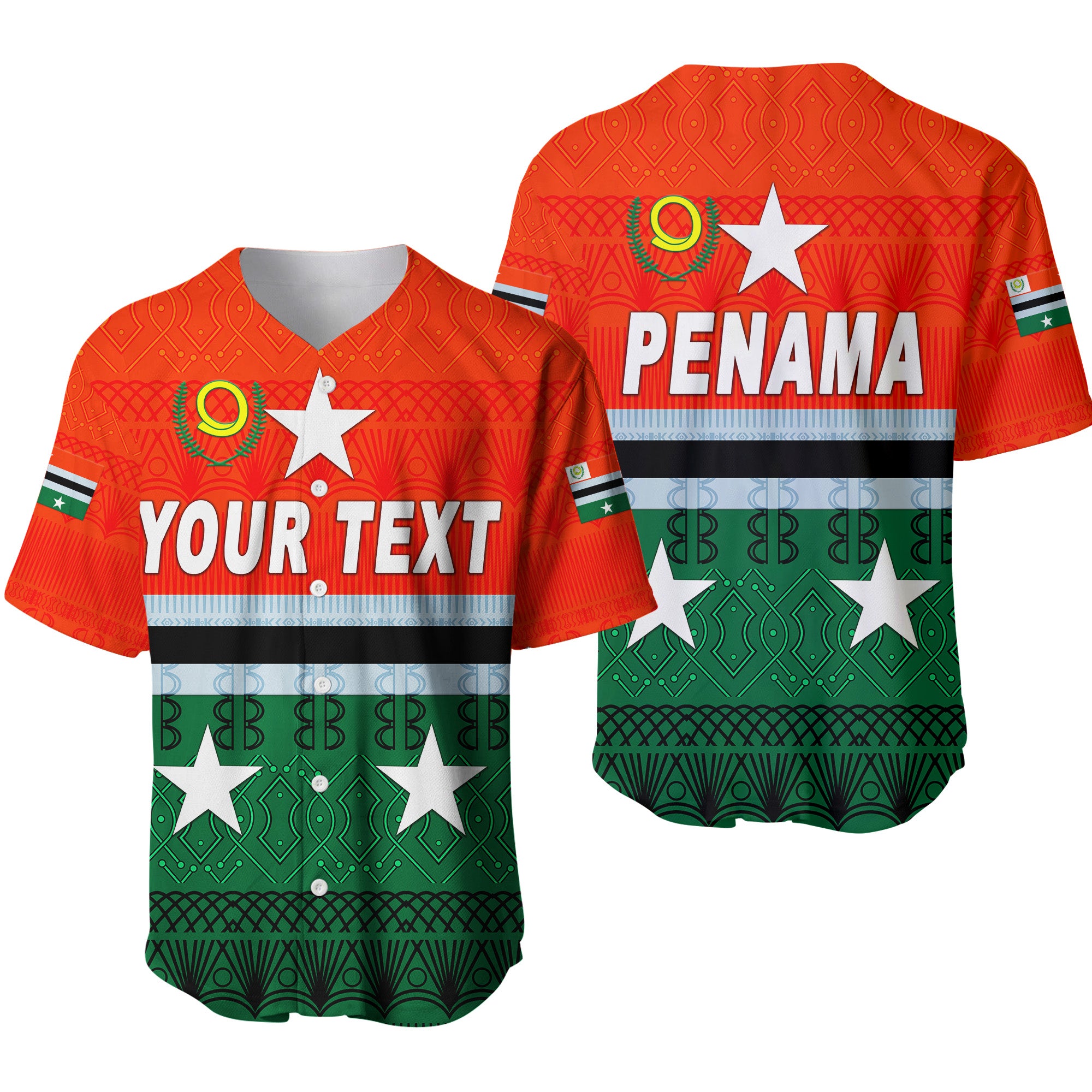 (Custom Personalised) Penama Province Baseball Jersey Vanuatu Pattern Traditional Style LT8 - Polynesian Pride