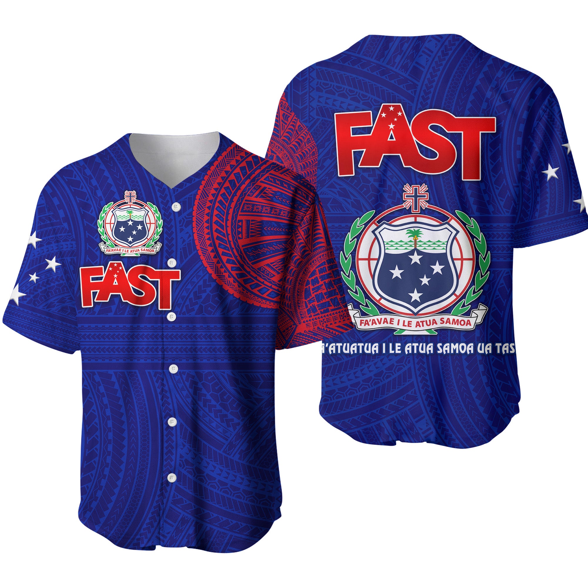 Samoa FAST Party Baseball Jersey Original Style LT8 - Polynesian Pride