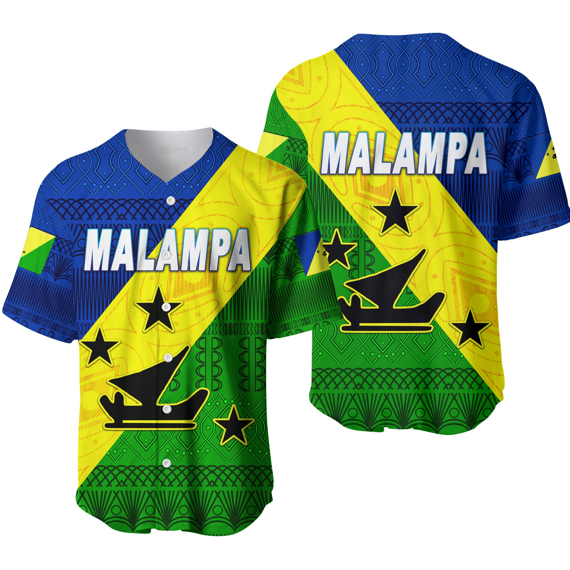 Malampa Province Baseball Jersey Vanuatu Pattern Traditional Style LT8 - Polynesian Pride