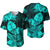 Guam Polynesian Baseball Jersey Tropical Flowers - Turquoise LT8 - Polynesian Pride