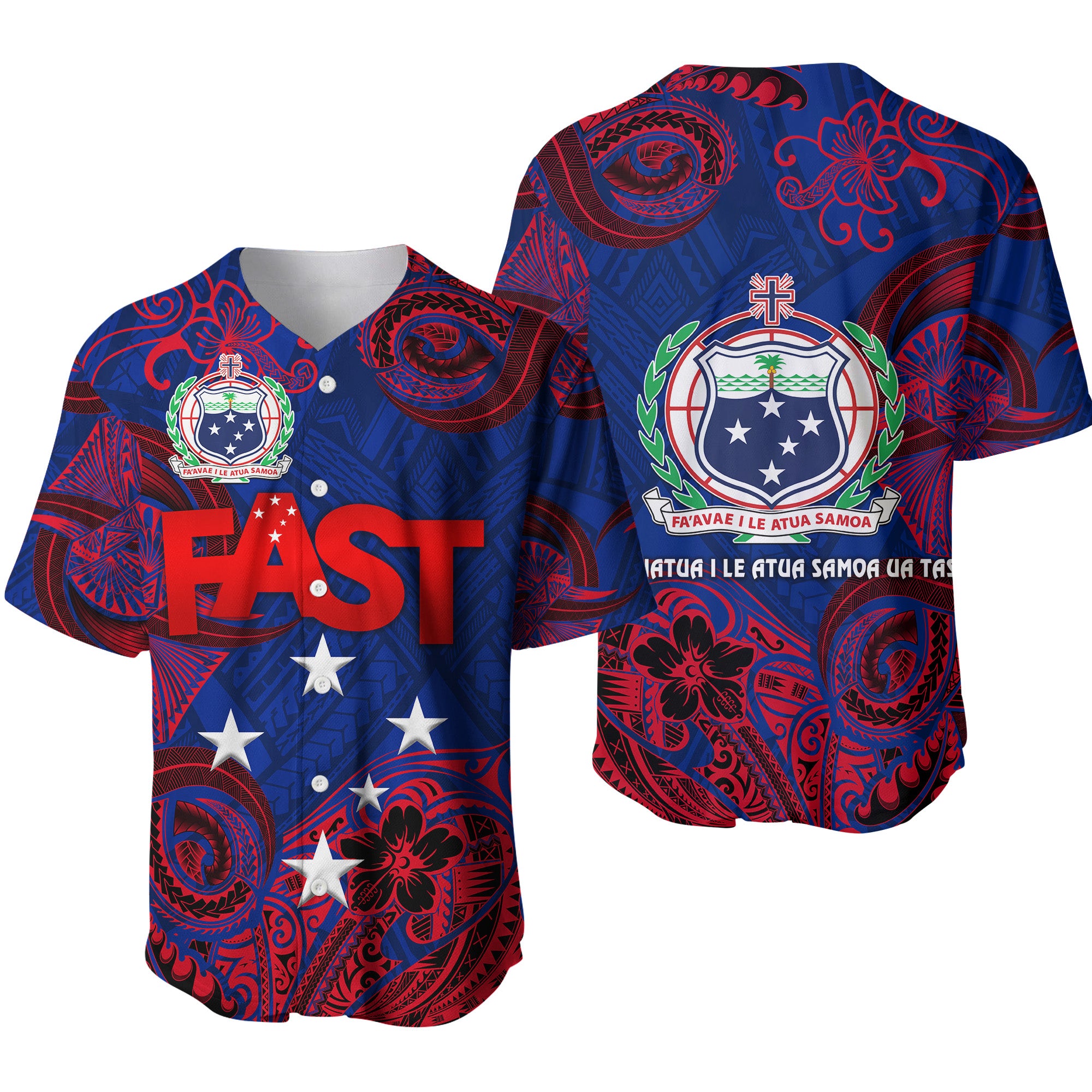 Samoa FAST Party Baseball Jersey Unique Style - NO.2 LT8 - Polynesian Pride