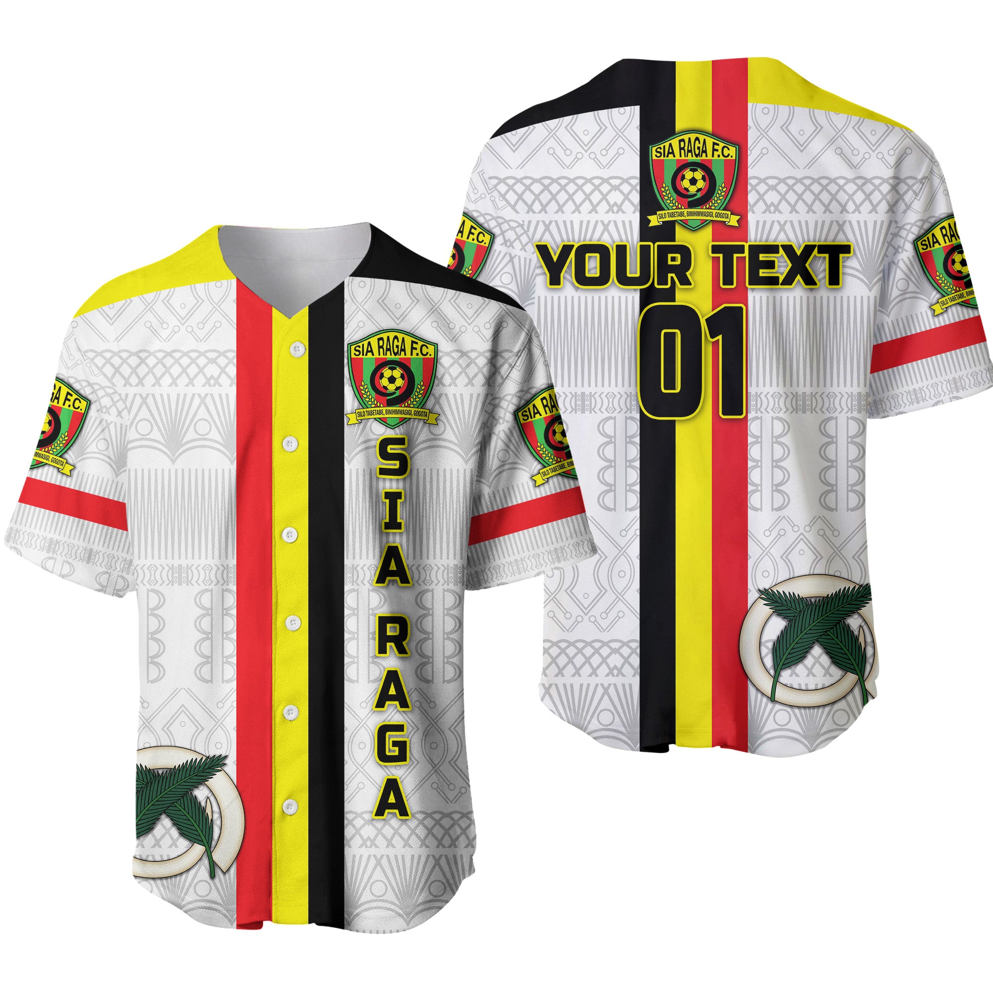 (Custom Personalised) Vanuatu Sia Raga Football Club Baseball Jersey Simple Style LT8 White - Polynesian Pride