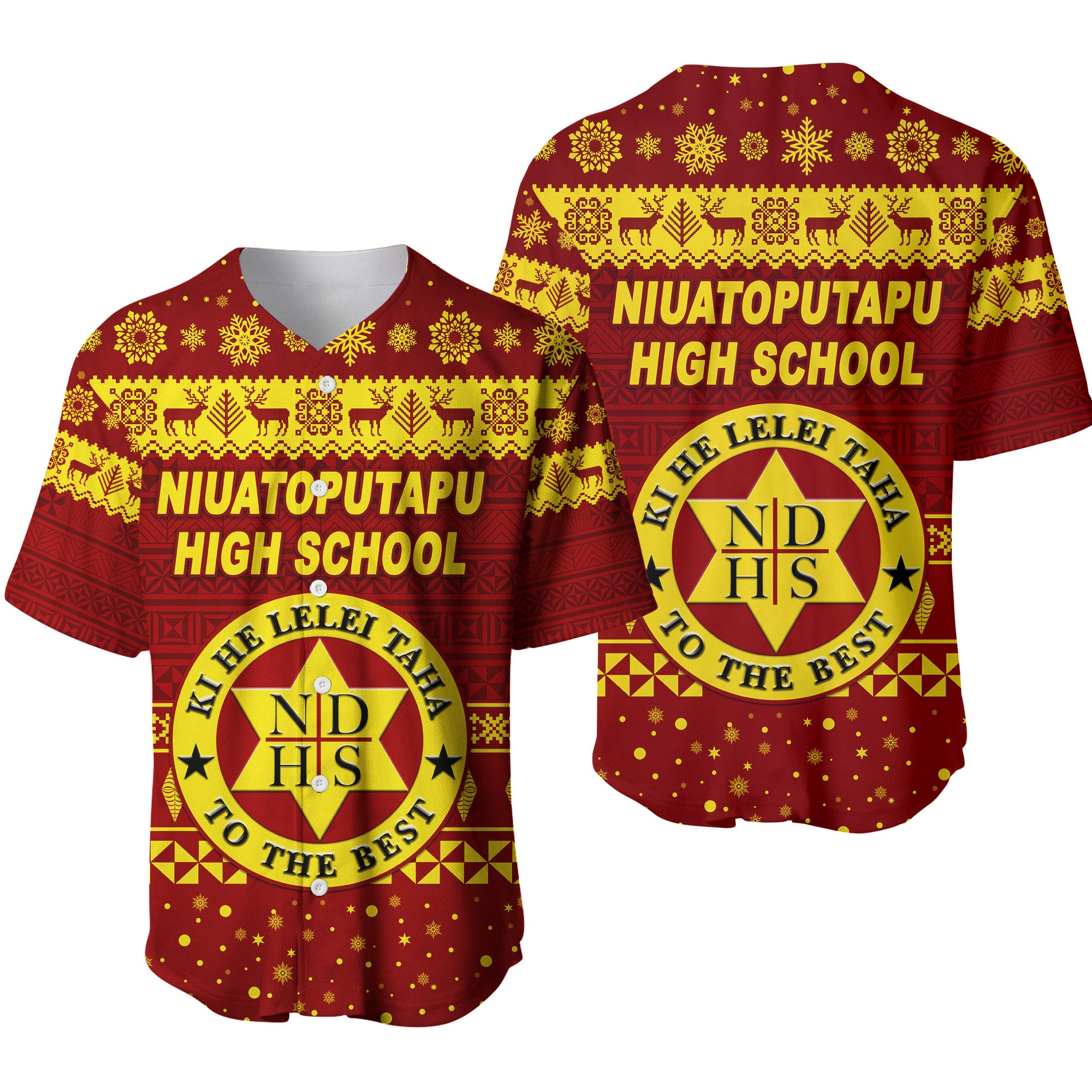 Niuatoputapu High School Christmas Baseball Jersey Simple Style LT8 - Polynesian Pride