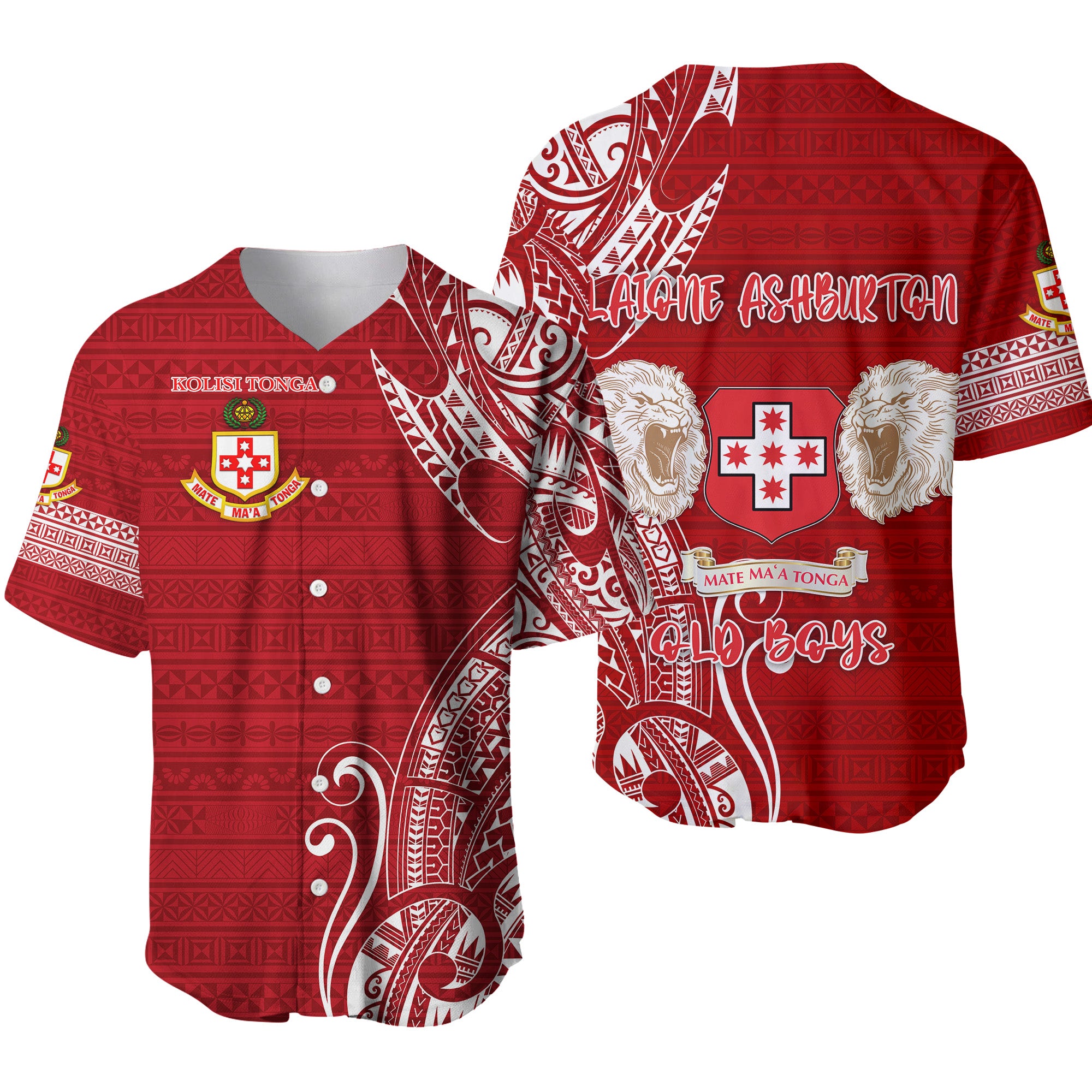 Kolisi Tonga Mate Ma'a Tonga Baseball Jersey Laione Ashburton Old Boys LT8 - Polynesian Pride