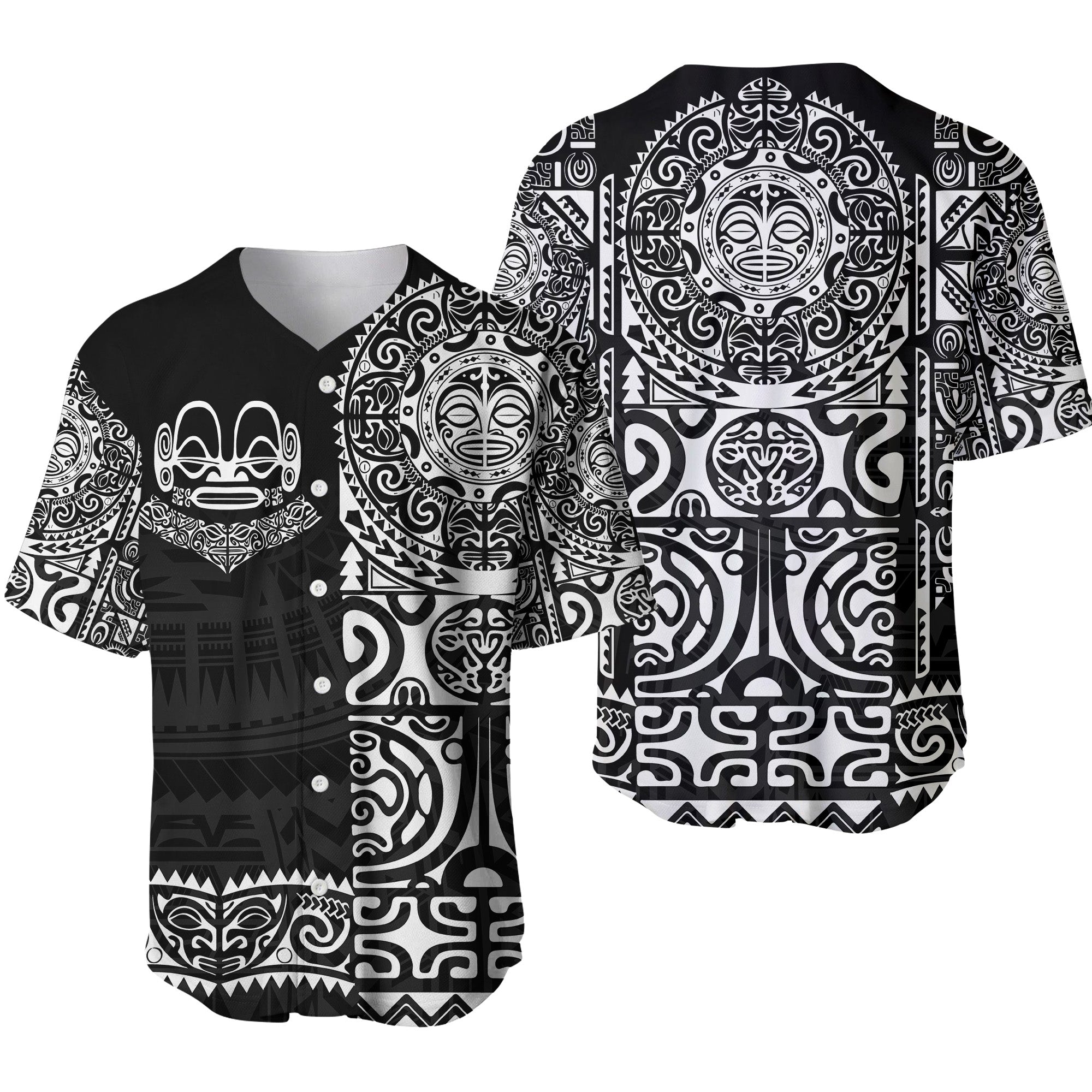 Marquesas Islands Baseball Jersey Marquesan Tattoo Unique Style - Black LT8 - Polynesian Pride