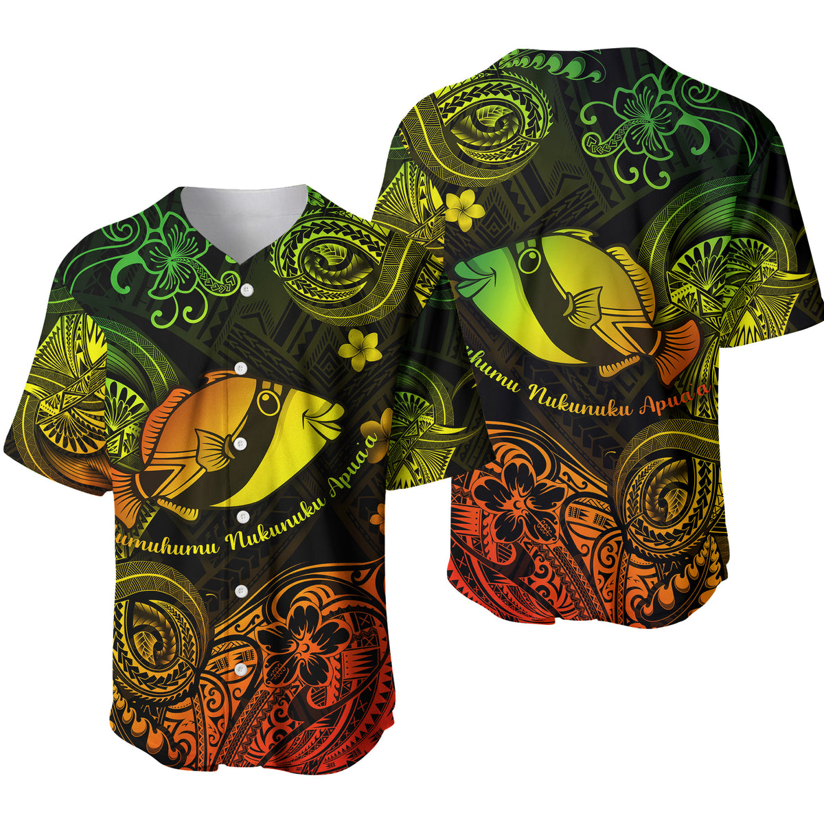 Hawaii State Fish: Humuhumu Nukunuku Apua'a Polynesian Baseball Jersey Unique Style - Reggae LT8 Reggae - Polynesian Pride