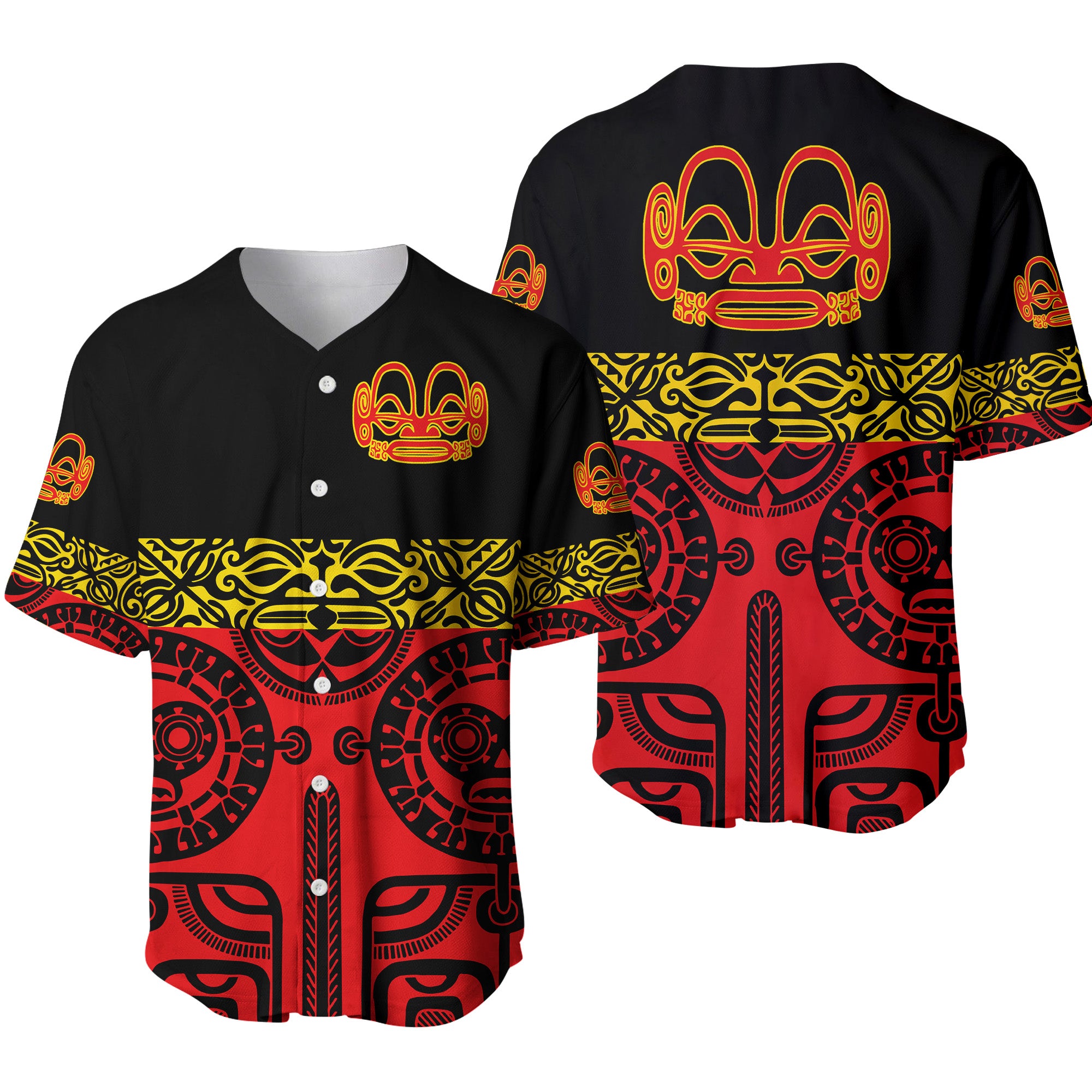 Marquesas Islands Baseball Jersey Marquesan Tattoo Special Style - Red LT8 - Polynesian Pride