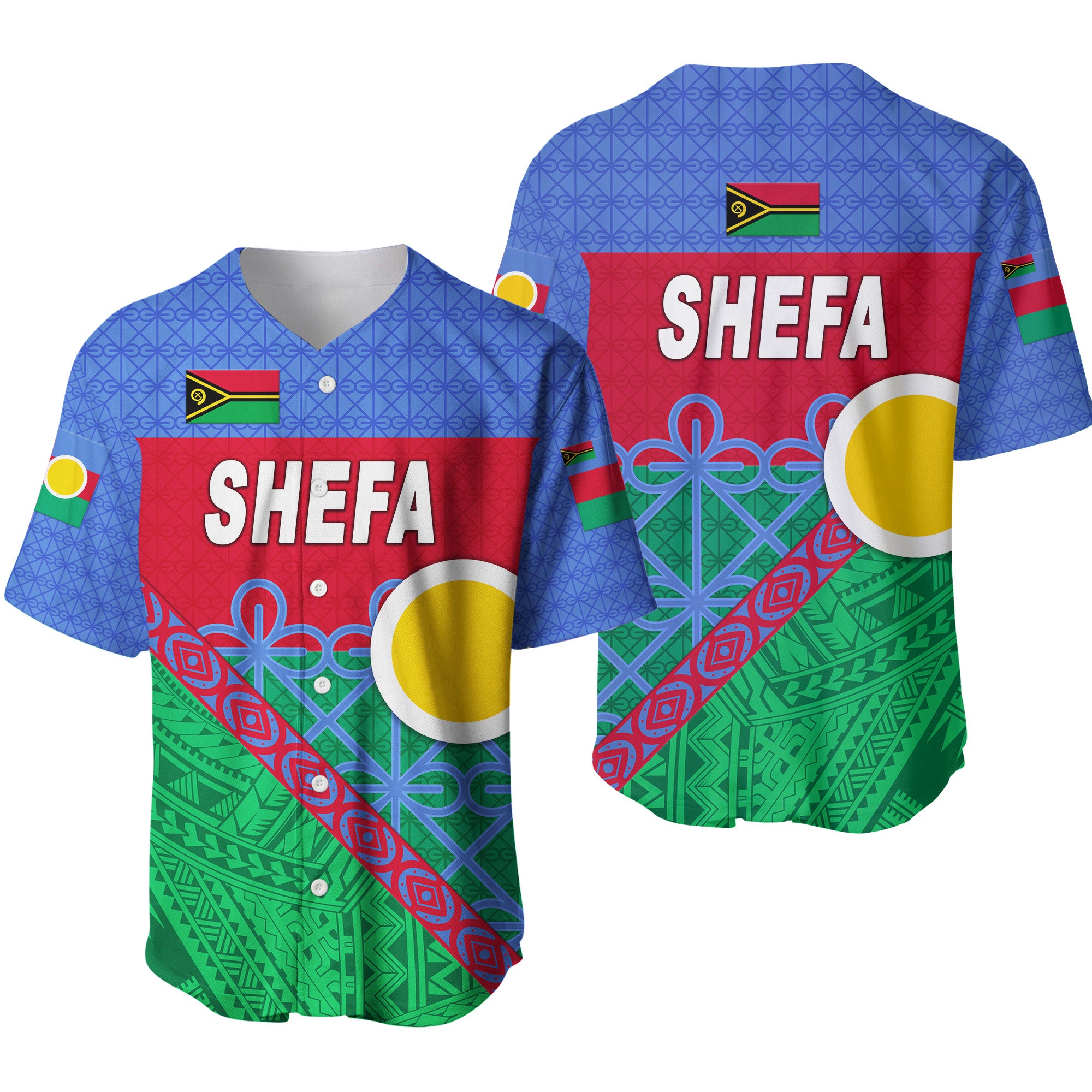 Shefa Province Baseball Jersey Vanuatu Pattern Unique Style LT8 - Polynesian Pride